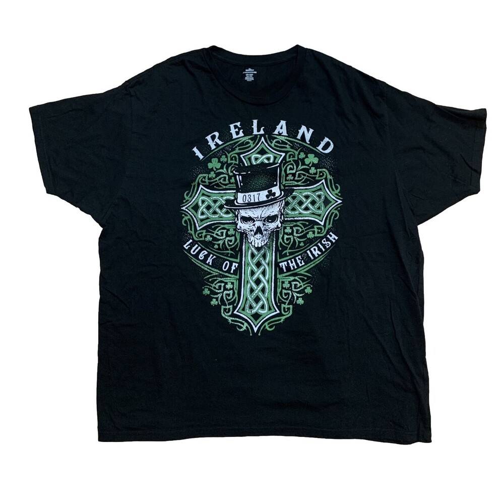 Way To Celebrate Ireland Luck Of The Irish Black Green T-Shirt 3 XL